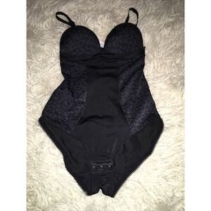 Heavenly shapewear‎  gothic black one piece shaper Small
